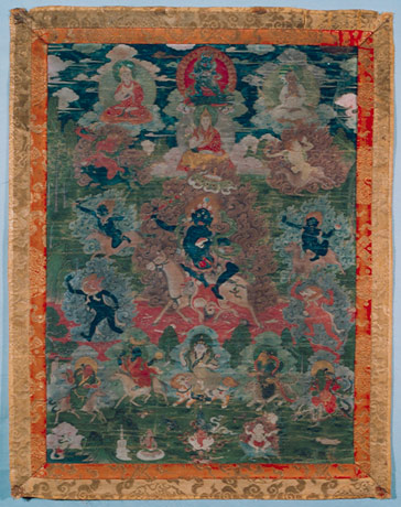 Bild: Göttin Lhamo, Gesamtansicht Vorderseite, vor der Restaurierung 